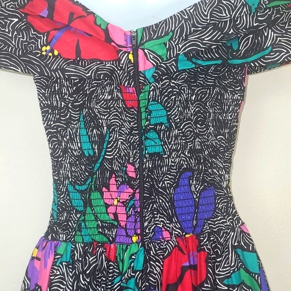 Robbie Bee Vintage Fit & Flare Dress 100% Cotton Made in USA Milkmaid House - Picture 6 of 9